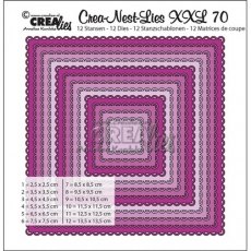 Crealies Crea-Nest-Lies XXL Die No 70, Squares with Open Scallop CLNestXXL70