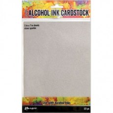 Tim Holtz - Alcohol Ink Yupo Silver Sparkle 5x7 Card 10pc