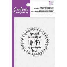 Crafters Companion Clear Acrylic Stamps - Happy as you Decide - 4 for £8.99