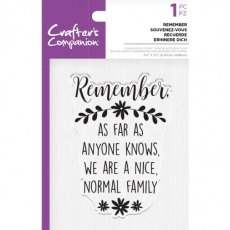 Crafters Companion Clear Acrylic Stamps - Remember - 4 for £8.99