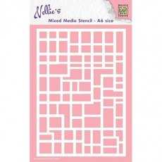 Nellie's Choice Mixed Media stencil A6 size "Rectangles" MMSA6-008
