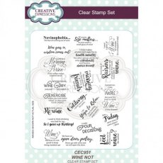 Sue Wilson A5 Clear Stamp Set - Wine Not