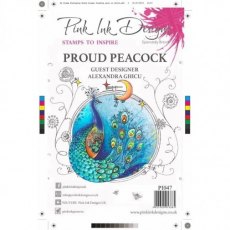Pink Ink Designs Clear Stamp Proud Peacock A5