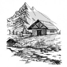Two Jays Clear Stamp - Mountain House CTJJ115