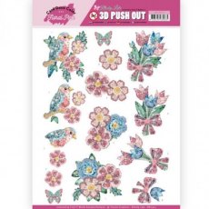 Yvonne Creations - Floral Pink - Set Of 4 3D Pushouts