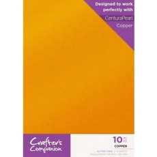 Crafter's Companion Glitter Card 10 Sheet Pack - Copper 4 For £14