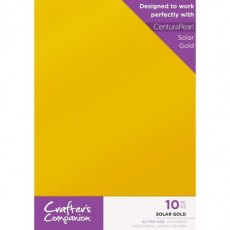 Crafter's Companion Glitter Card 10 Sheet Pack - Solar Gold 4 For £14