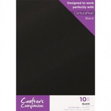 Crafter's Companion Glitter Card 10 Sheet Pack - Black 4 For £14