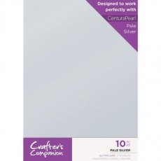 Crafter's Companion Glitter Card 10 Sheet Pack - Pale Silver 4 For £14