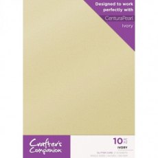 Crafter's Companion Glitter Card 10 Sheet Pack - Ivory 4 For £14