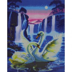 Craft Buddy "Moonlight Swans" Framed LED Crystal Art Kit - 40 x 50