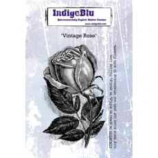 Indigoblu Vintage Rose A6 Red Rubber Stamp