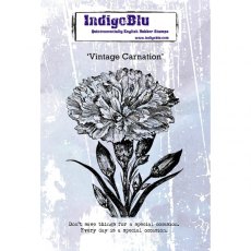 Indigoblu Vintage Carnation A6 Red Rubber Stamp