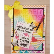 Sara Davies Crafty Fun - 5" x 7" Embossing Folder - Crafty Friends