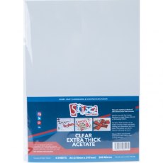 Stix2 A4 Extra Thick Clear Acetate Sheets - 300 Micron thick - 210mm x 297mm (A4) £2 Off Any 4