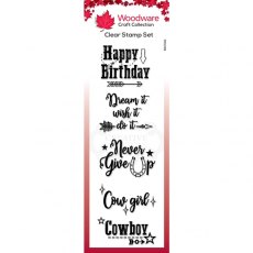 Woodware Clear Singles Wild West Greetings 8 in x 2.6 in stamp