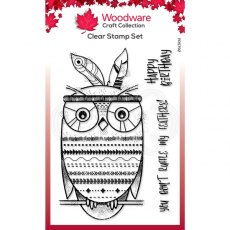 Woodware Clear Singles Bo-Hoot! 4 in x 6 in Stamp