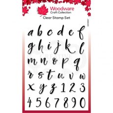Woodware Clear  Singles Brush Script Lowercase A5 Stamp
