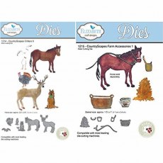 Elizabeth Craft Designs - Countryscapes - Critters 6 Die 1214 & Farm Accessories 1 Die 1215