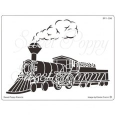 Sweet Poppy Stencil: Steam Train
