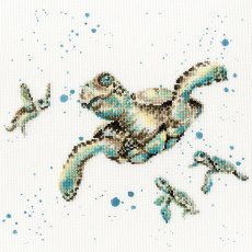 Bothy Threads Swimming School Turtles Counted Cross Stitch Kit Wrendale XHD64