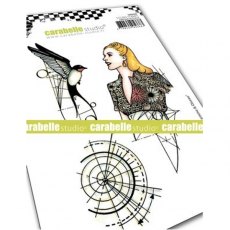 Carabelle Studio - Rubber Stamps - A6 - Etude #1 : Femme & Oiseau