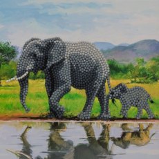 Craft Buddy "Elephants" Crystal Art Card Kit CCK-A51