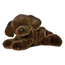 Aurora World 8" Mini Flopsie Lil Lucky Chocolate Labrador Dog Soft Toy With Tag
