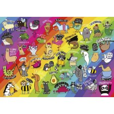 Gibsons Punimals 500 Piece Funny Jigsaw Puzzle Design By Katie Abey G3602