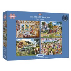Gibsons The Farmers Round 4x500 Piece Jigsaw Puzzles Design By Trevor Mitchell G5055