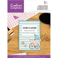 Crafter's Companion Quirky Sentiment Stamps - Silence is Golden – 4 for £8.99