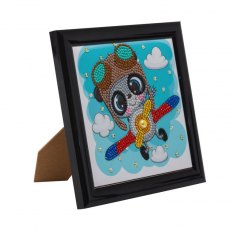 Craft Buddy Crystal Art Frameables Kit with Picture Frame - Flying Panda