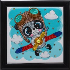 Craft Buddy Crystal Art Frameables Kit with Picture Frame - Flying Panda