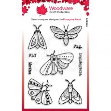 Woodware Clear Stamp - Moths 4 in x 6 in Clear Stamp
