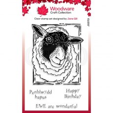 Woodware Clear Stamp - Lino Cut - Sheep 4 in x 6 in Clear Stamp