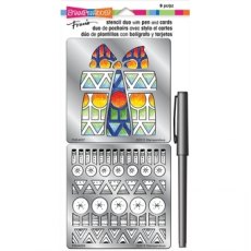 Stampendous Gift Duo Metal Stencil Duo with Pen and Cards