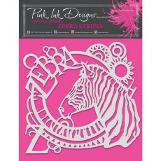 Pink Ink Designs Zebra Stripes 8x8" Stencil