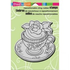 Stampendous Teacup Cupcake Cling Rubber Stamp