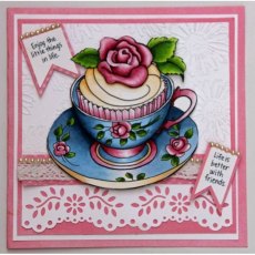 Stampendous Teacup Cupcake Cling Rubber Stamp