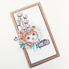 Elizabeth Craft Designs - Art Journal Floral Girls Stamp CS169