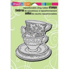 Stampendous Teacup Trio Cling Rubber Stamp