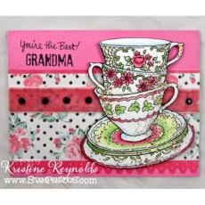 Stampendous Teacup Trio Cling Rubber Stamp