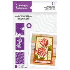 Crafter's Companion Layering Stencils - Radiant Roses