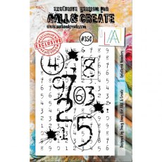 Aall & Create A7 Stamp #350 - Splattered Numbers