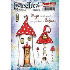 PaperArtsy Red Rubber Cling Mounted A5 Stamp - Eclectica³ - Kay Carley - EKC36