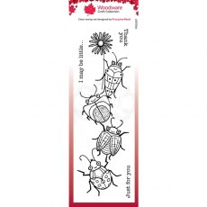 Woodware Beetle Flower 8 in x 2.6 in Clear stamp