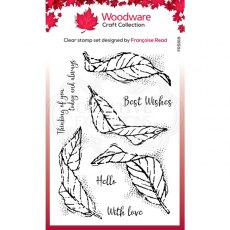 Woodware Clear Singles Fluttering Leaves 4 in x 6 in Clear Stamp