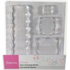 Crafts Too Set of 4 Clear Stamping Blocks Small & Medium