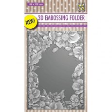 Nellie's Choice 3D-embossing Folder "Flower Frame" EF3D009