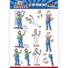 Yvonne Creations - Big Guys Workers - 3D Pushouts Set Of 4